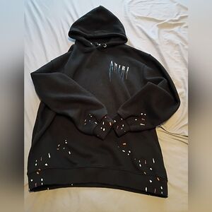 AMIRI Black Hoodie with Multicolor Details